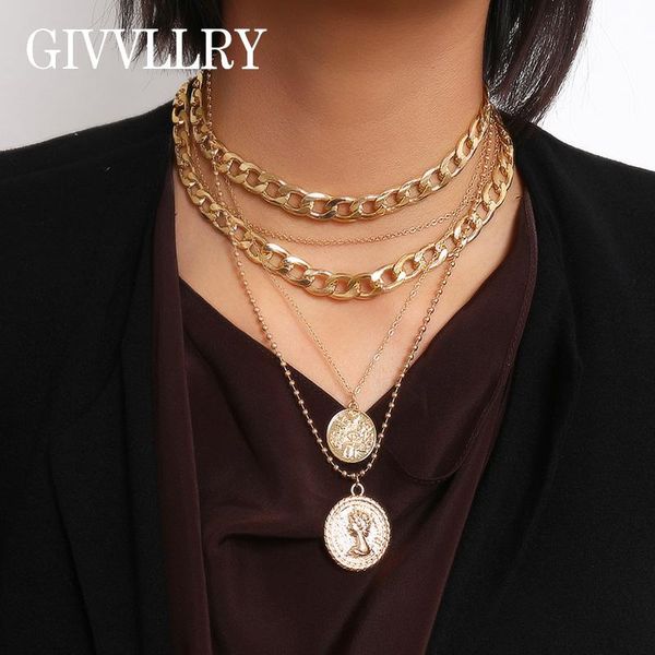 pendant necklaces multilayered chunky chain choker necklace women jewelry steampunk punk vintage gold color embossed queen coin, Silver
pendant necklaces multilayered chunky chain choker necklace women jewelry steampunk punk vintage gold color embossed queen coin, Silver