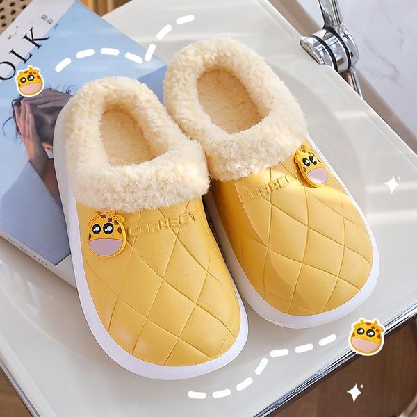 slippers waterproof eva women men winter warm indoor plush house platform thick furry slides couples shoes, Black
slippers waterproof eva women men winter warm indoor plush house platform thick furry slides couples shoes, Black