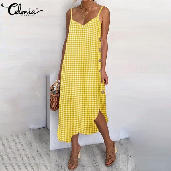 dresses celmia casual asymmetrical dress women 2021 vintage plaid beach long sundress summer v-neck spaghetti strap party vestidos, Black;gray
dresses celmia casual asymmetrical dress women 2021 vintage plaid beach long sundress summer v-neck spaghetti strap party vestidos, Black;gray