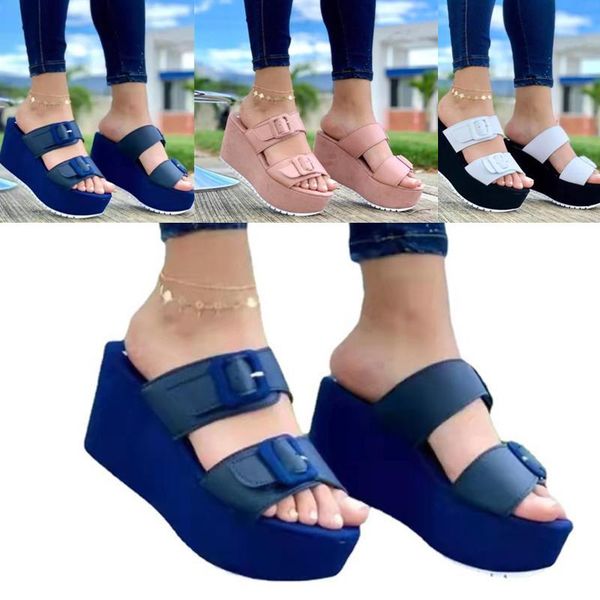 summer thick-soled casual women slides artificial pu uppers lightweight slope heels slippers daily wear flip-flops with buckles, Black
summer thick-soled casual women slides artificial pu uppers lightweight slope heels slippers daily wear flip-flops with buckles, Black