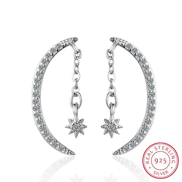 genuine 925 sterling silver sweet chain moon star dazzling cz stud earring love gift for women girl friends teens ds2491, Golden;silver
genuine 925 sterling silver sweet chain moon star dazzling cz stud earring love gift for women girl friends teens ds2491, Golden;silver