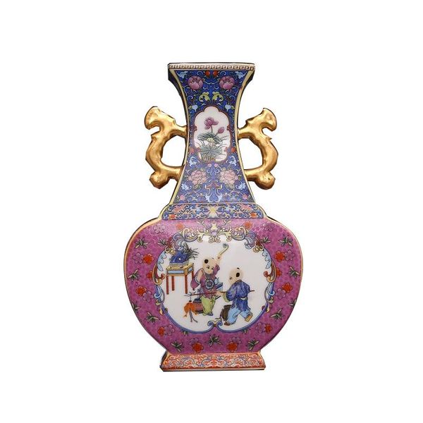 vases enamel yongzheng year of the qing dynasty golden flat vase double eears antique porcelain collection
vases enamel yongzheng year of the qing dynasty golden flat vase double eears antique porcelain collection