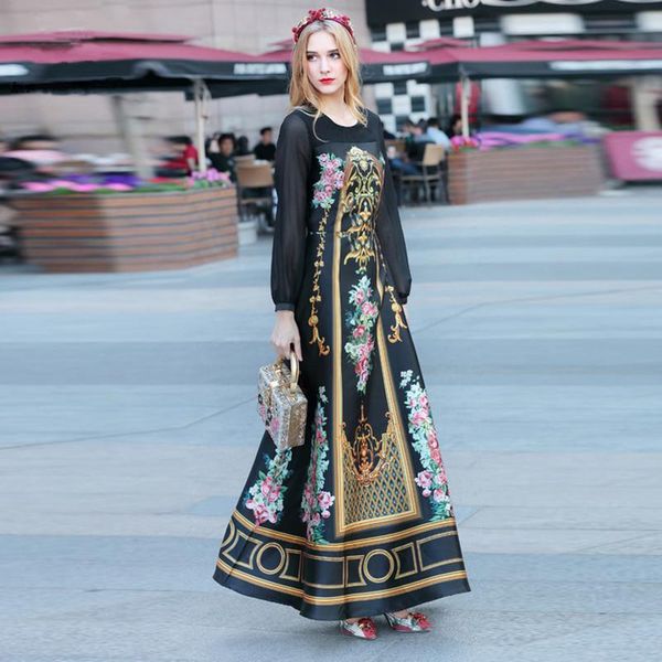 casual dresses 2021 spring maxi dress women's long sleeve flower floral printed vintage, Black;gray
casual dresses 2021 spring maxi dress women's long sleeve flower floral printed vintage, Black;gray