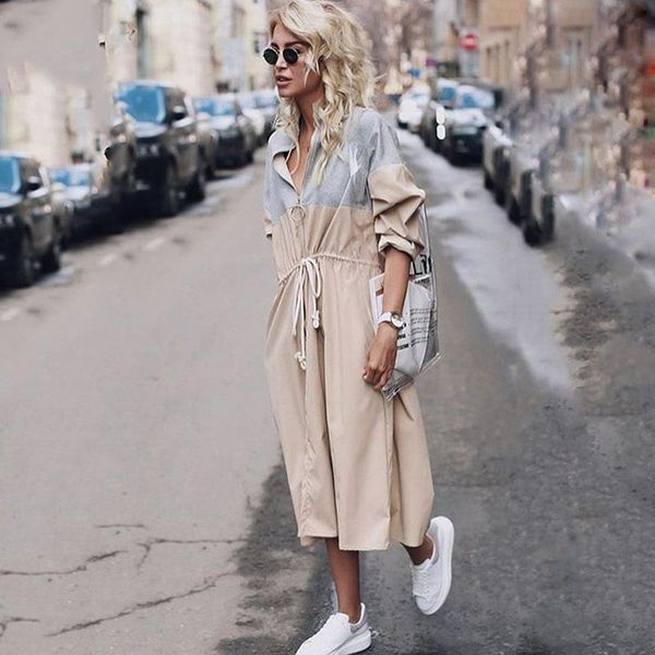 women's trench coats long coat women spring autumn turtleneck adjustable waist zipper patchwork sleeve casual high street work outwear, Tan;black
women's trench coats long coat women spring autumn turtleneck adjustable waist zipper patchwork sleeve casual high street work outwear, Tan;black