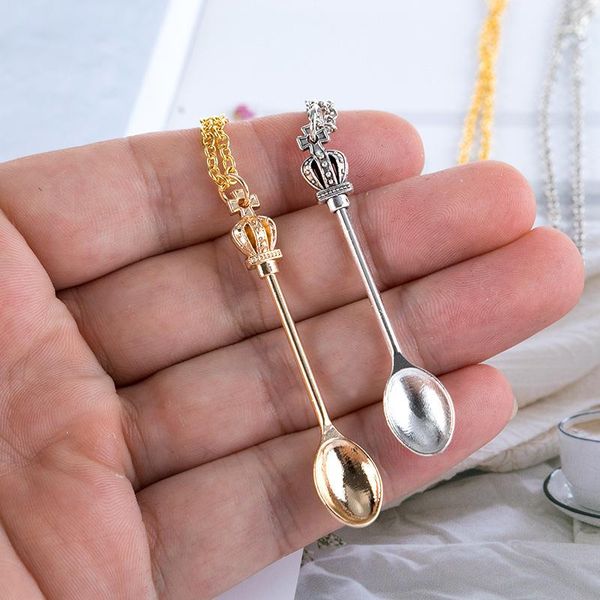 pendant necklaces metal material exquisite cross little crown mini small spoon modeling fashion personality necklace, Silver
pendant necklaces metal material exquisite cross little crown mini small spoon modeling fashion personality necklace, Silver