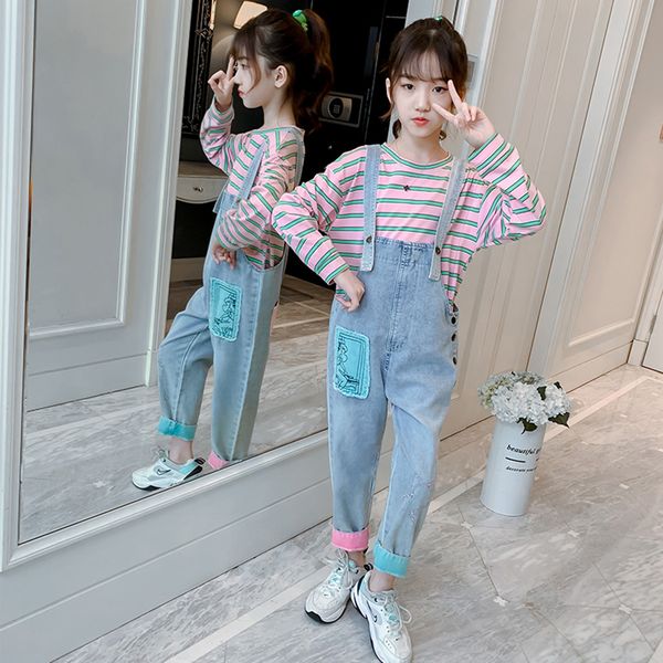 kids clothes girls striped tshirt + jumpsuit clothing for girls appliques clothes for girls embroidery costumes for children, White
kids clothes girls striped tshirt + jumpsuit clothing for girls appliques clothes for girls embroidery costumes for children, White