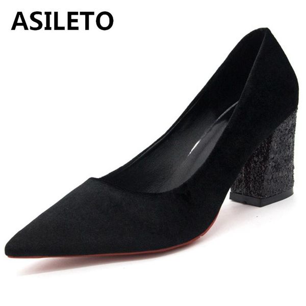 dress shoes asileto ladies spring autumn elegant shining pumps pointed toe 6cm square flock slip on glitter size 35-39 leisure date a2941, Black
dress shoes asileto ladies spring autumn elegant shining pumps pointed toe 6cm square flock slip on glitter size 35-39 leisure date a2941, Black