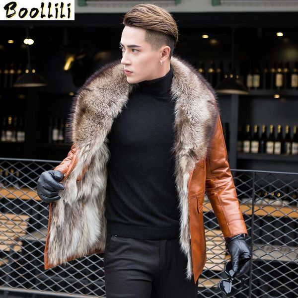 men's leather & faux boollili winter genuine jacket men real raccoon fur liner sheepskin coat for warm parka chaqueta, Black
men's leather & faux boollili winter genuine jacket men real raccoon fur liner sheepskin coat for warm parka chaqueta, Black