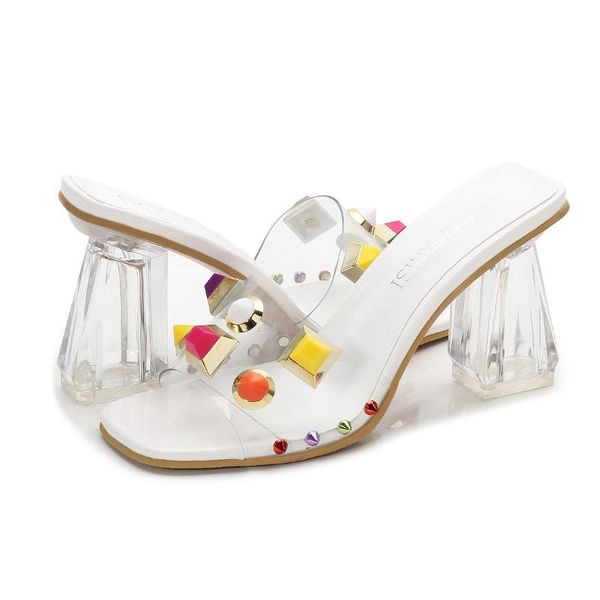 candy color the rivet women's shoes pvc transparent heel high heels thick peep-toe sandals fashionable temperament, Black
candy color the rivet women's shoes pvc transparent heel high heels thick peep-toe sandals fashionable temperament, Black