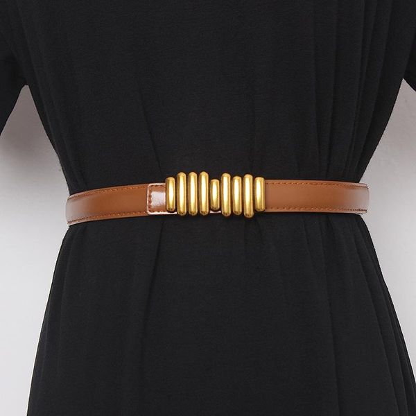 belts women's runway fashion gold buckle geunine leather cummerbunds female dress corsets waistband decoration wide belt tb1172, Black;brown
belts women's runway fashion gold buckle geunine leather cummerbunds female dress corsets waistband decoration wide belt tb1172, Black;brown