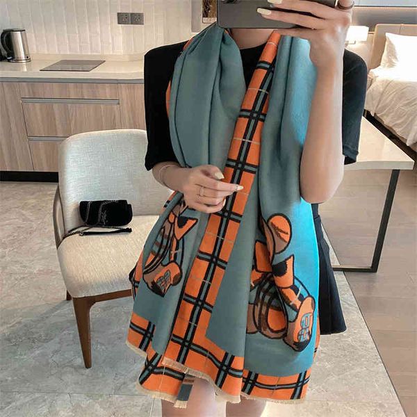 shawl scarf imitation cashmere female autumn and winter cute cartoon bear warm long dual-purpose student style bib, Blue;gray
shawl scarf imitation cashmere female autumn and winter cute cartoon bear warm long dual-purpose student style bib, Blue;gray