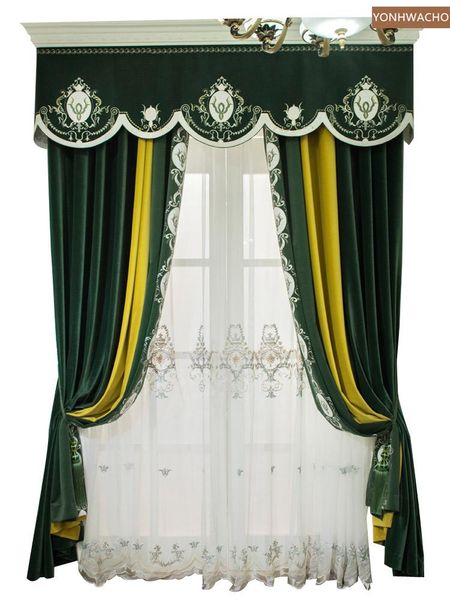 custom curtain american post-modern luxury thick embroidered green velvet cloth blackout valance tulle panel c474 & drapes
custom curtain american post-modern luxury thick embroidered green velvet cloth blackout valance tulle panel c474 & drapes