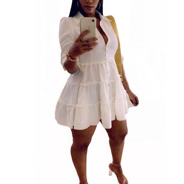 casual dresses elegant women sweet long sleeve shirt dress office ladies button-up ruffles solid loose streetwear 2021, Black;gray
casual dresses elegant women sweet long sleeve shirt dress office ladies button-up ruffles solid loose streetwear 2021, Black;gray