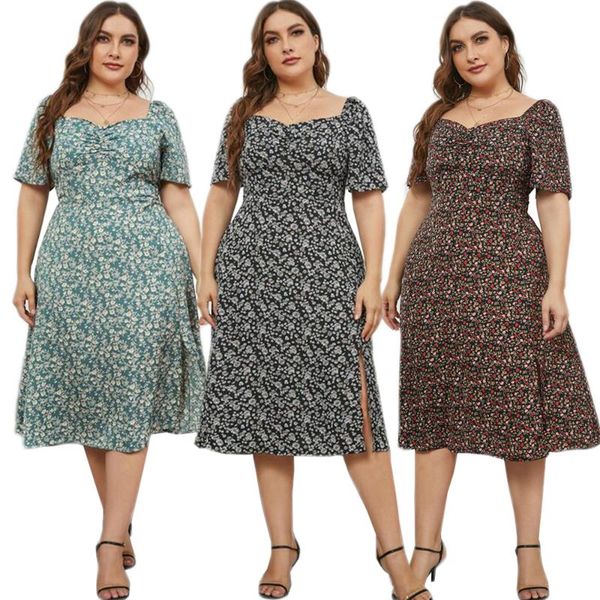 plus size dresses women flower printed short sleeve casual loose a-line dress summer side slit clothing holiday beach sundress vestidos, Black
plus size dresses women flower printed short sleeve casual loose a-line dress summer side slit clothing holiday beach sundress vestidos, Black