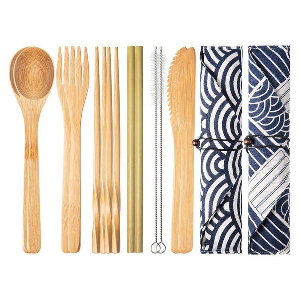 dinnerware sets 2 of reusable bamboo utensils travel cutlery set, forks chopsticks spoons straws and brushes, camping flatware set
dinnerware sets 2 of reusable bamboo utensils travel cutlery set, forks chopsticks spoons straws and brushes, camping flatware set