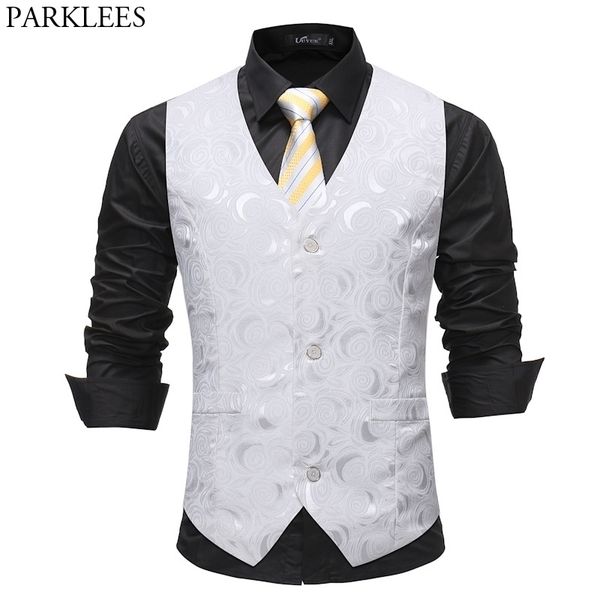 white rose floral jacquard vest men brand slim fit sleeveless vests waistcoat male wedding groom chalecos para hombre 210522, Black;white
white rose floral jacquard vest men brand slim fit sleeveless vests waistcoat male wedding groom chalecos para hombre 210522, Black;white