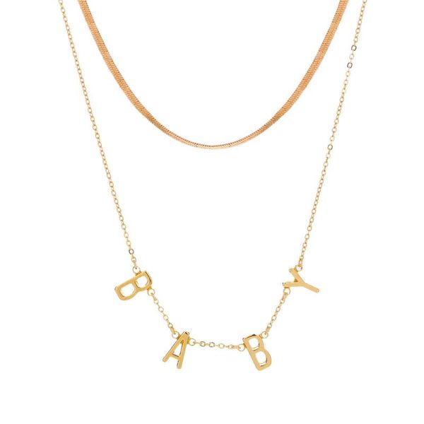 pendant necklaces letter double necklace for women gold wire chain baby pin young girl fashion jewelry, Silver
pendant necklaces letter double necklace for women gold wire chain baby pin young girl fashion jewelry, Silver