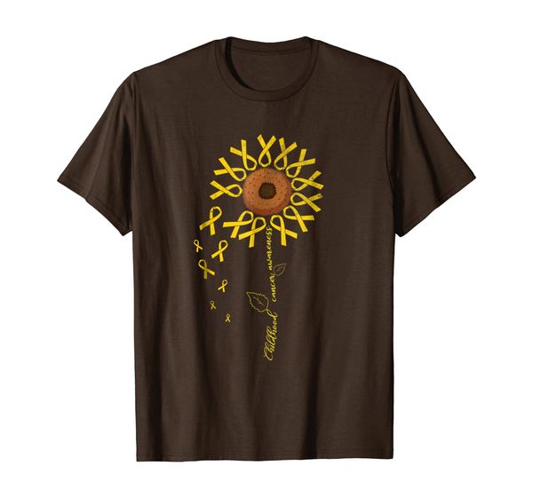 childhood cancer awareness sunflower t-shirt, White;black