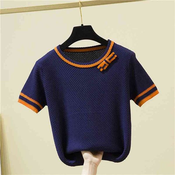 fashion the ice silk o-neck short-sleeved sweater bottoming shirt women's loose thin pullover spring summer 210507, White;black
fashion the ice silk o-neck short-sleeved sweater bottoming shirt women's loose thin pullover spring summer 210507, White;black