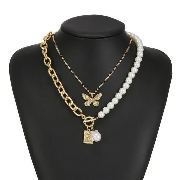 fashion asymmetric pearl necklaces multi-layers butterfly pendant necklace for women bohemian gold choker trendy jewelry chokers, Golden;silver
fashion asymmetric pearl necklaces multi-layers butterfly pendant necklace for women bohemian gold choker trendy jewelry chokers, Golden;silver