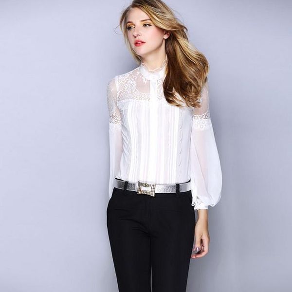women's blouses & shirts selling 2021 spring summer brand blusas feminino bluse lace lantern sleeve women vintage blouse xl, White
women's blouses & shirts selling 2021 spring summer brand blusas feminino bluse lace lantern sleeve women vintage blouse xl, White