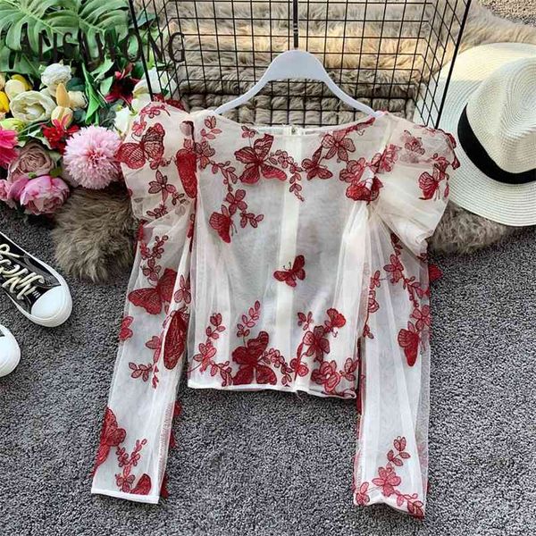 women short spring streetwear blouse fashion appliques three dimensional butterfly o-neck blousa ladies shirts 210525, White
women short spring streetwear blouse fashion appliques three dimensional butterfly o-neck blousa ladies shirts 210525, White