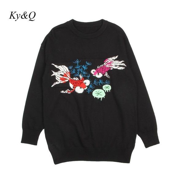 women's sweaters brand designer 2021 women sweater autumn winter round neck goldfish beaded lotus leaf embroidery casual pullover jumpe, White;black
women's sweaters brand designer 2021 women sweater autumn winter round neck goldfish beaded lotus leaf embroidery casual pullover jumpe, White;black