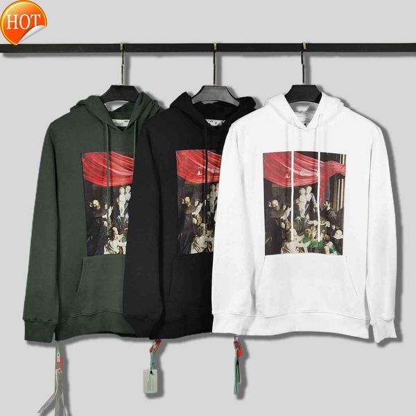 winter new and autumn 2021 off virgin oil painting series style arrstyle print loose men's women's hoodie, Black
winter new and autumn 2021 off virgin oil painting series style arrstyle print loose men's women's hoodie, Black