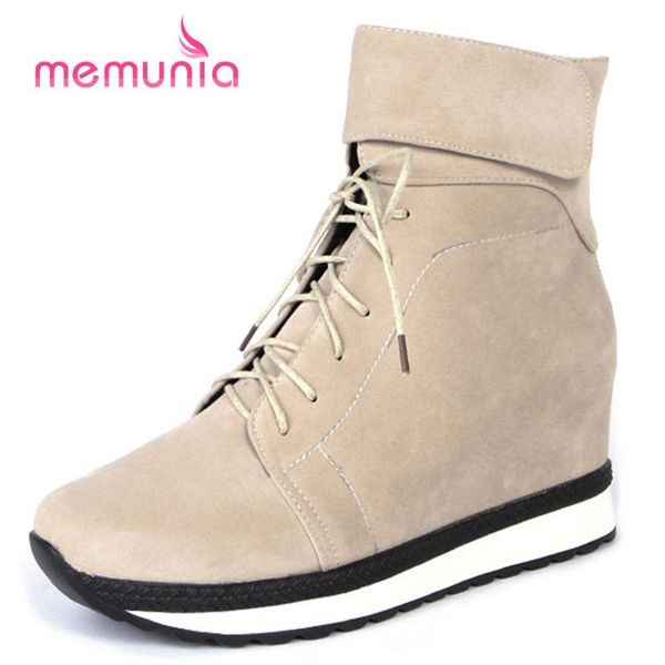 boots memunia arrive 2021 autumn winter high hwwl lace up ankle for women round toe height increasing size 32-43, Black
boots memunia arrive 2021 autumn winter high hwwl lace up ankle for women round toe height increasing size 32-43, Black