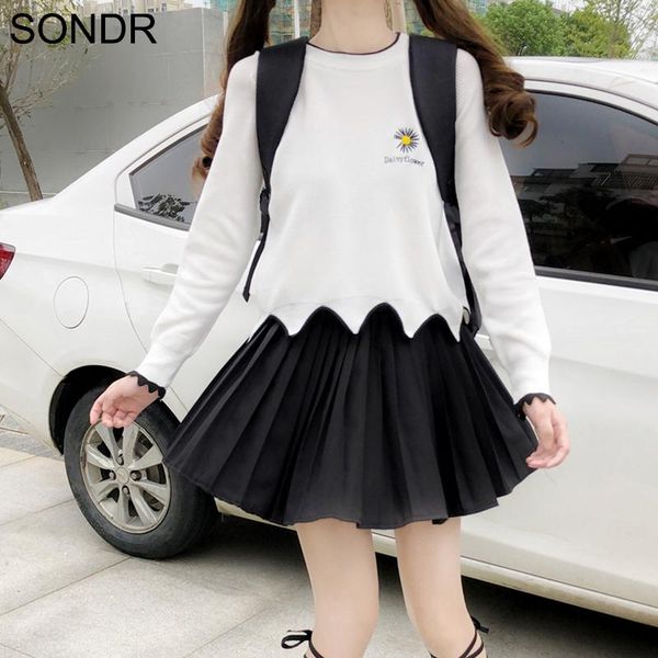 women's sweaters 2021 autumn knitted sweater women college style embroidered long-sleeve white black cute pullover kawaii
women's sweaters 2021 autumn knitted sweater women college style embroidered long-sleeve white black cute pullover kawaii