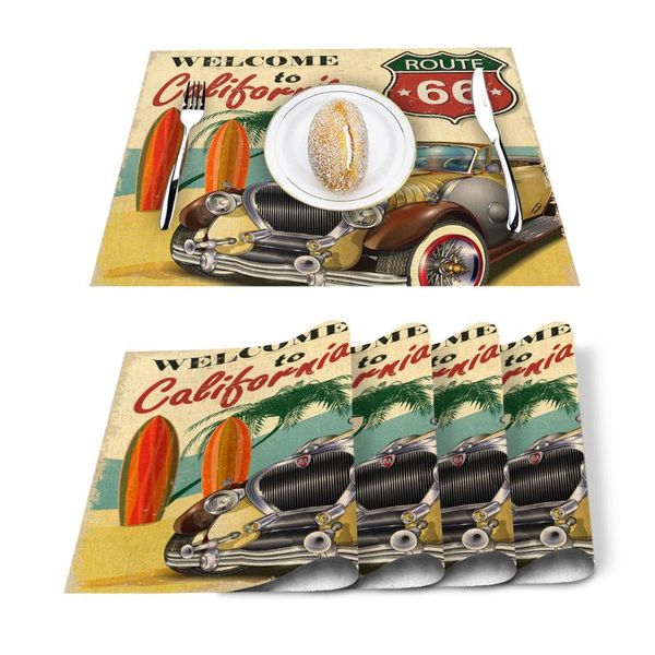 table runner 4/6pcs retro car beach poster california kitchen placemat set dining mats cotton linen pad bowl cup mat home decor
table runner 4/6pcs retro car beach poster california kitchen placemat set dining mats cotton linen pad bowl cup mat home decor