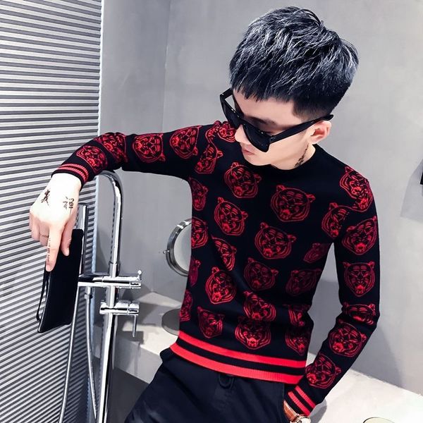 women's sweaters tiger's head jumper fall and winter man's long sleeve sweater enee, White;black
women's sweaters tiger's head jumper fall and winter man's long sleeve sweater enee, White;black