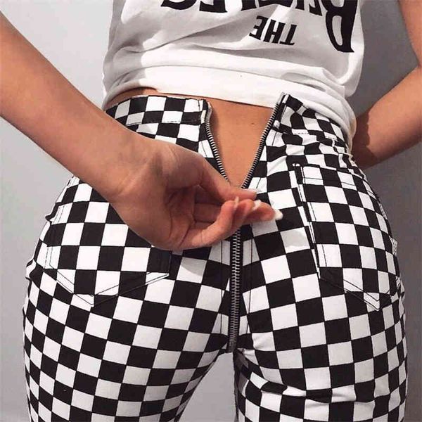 jean women open crotch plaid pants come back zipper high waist straight black squared grid pantacourt, Blue
jean women open crotch plaid pants come back zipper high waist straight black squared grid pantacourt, Blue