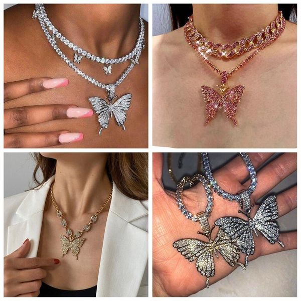 chains butterfly necklace set cuban link chain choker gifts for women bling hip hop pendant jewelry, Silver
chains butterfly necklace set cuban link chain choker gifts for women bling hip hop pendant jewelry, Silver