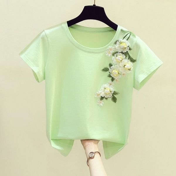 t shirt woman summer t-shirt korean style hand embroidery three-dimensional small yellow flowers decorate short sleeve tshirt, White
t shirt woman summer t-shirt korean style hand embroidery three-dimensional small yellow flowers decorate short sleeve tshirt, White