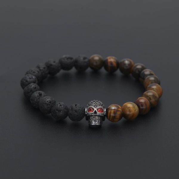 charm bracelets men bracelet 8mm yellow tiger eye & black lava stone cz red eyes skull mens jewelry pulsera hombre wholesale, Golden;silver
charm bracelets men bracelet 8mm yellow tiger eye & black lava stone cz red eyes skull mens jewelry pulsera hombre wholesale, Golden;silver