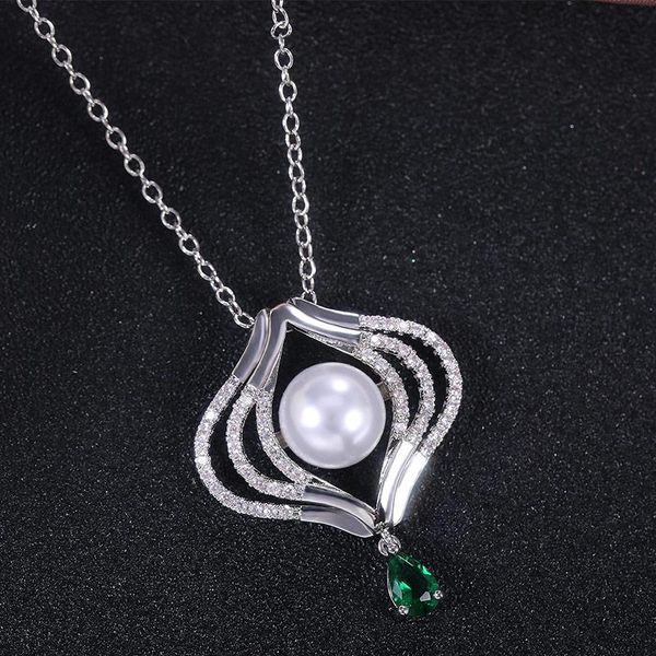 pendant necklaces caoshi gorgeous women necklace with cz stone imitation pearl elegant banquet party accessories classic jewelry, Silver
pendant necklaces caoshi gorgeous women necklace with cz stone imitation pearl elegant banquet party accessories classic jewelry, Silver