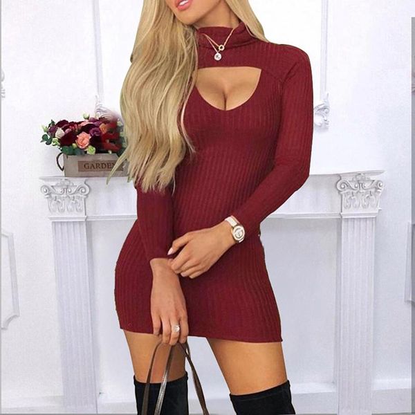 casual dresses women high collar hollow knitting dress long-sleeved slim tight autumn fashion street mini, Black;gray
casual dresses women high collar hollow knitting dress long-sleeved slim tight autumn fashion street mini, Black;gray