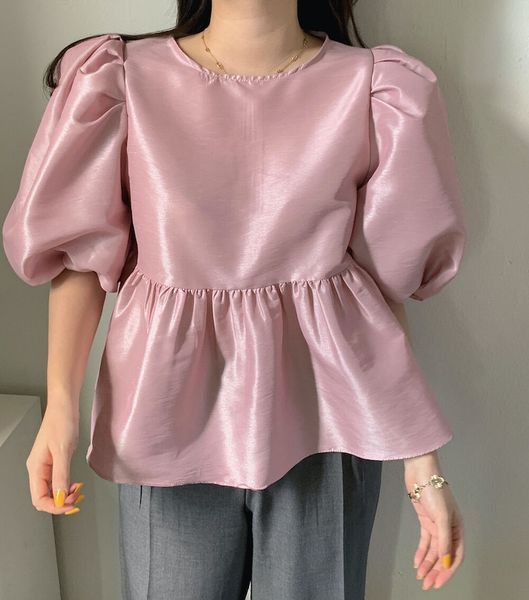 o neck puff short sleeve solid blouse women slim waist ruffles patchwork work style ol blusas summer shirt femme 210429, Black;brown
o neck puff short sleeve solid blouse women slim waist ruffles patchwork work style ol blusas summer shirt femme 210429, Black;brown