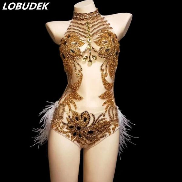 backless gold rhinestones feathers bodysuit sleeveless see-through halter catsuits nightclub dj lady team dance costume women's jumpsui, Black;white
backless gold rhinestones feathers bodysuit sleeveless see-through halter catsuits nightclub dj lady team dance costume women's jumpsui, Black;white