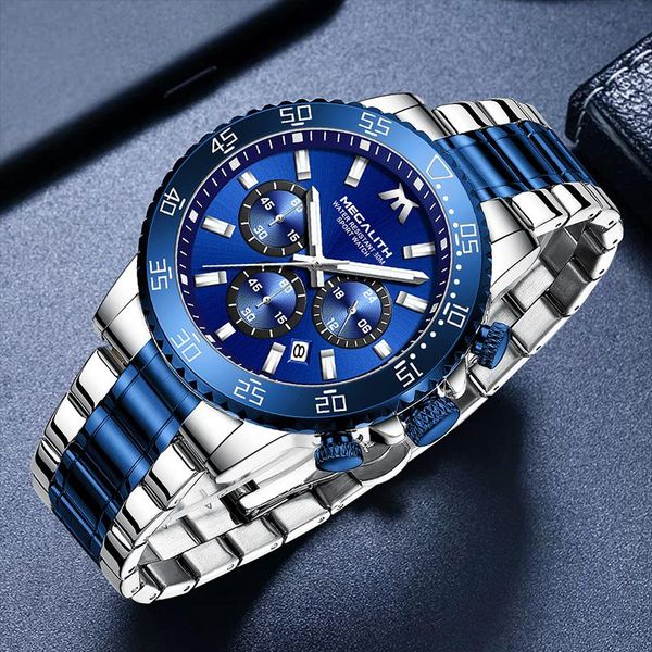wristwatches megalith blue quartz men clock 2021 watch stainless steel waterproof luminous analogue relogio masculino, Slivery;brown
wristwatches megalith blue quartz men clock 2021 watch stainless steel waterproof luminous analogue relogio masculino, Slivery;brown