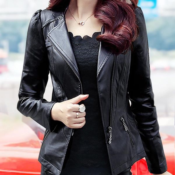 women's leather & faux pu length samll jacket women 2021 autumn short slim motorcycle coat casual plus size xs-5xl, Black
women's leather & faux pu length samll jacket women 2021 autumn short slim motorcycle coat casual plus size xs-5xl, Black
