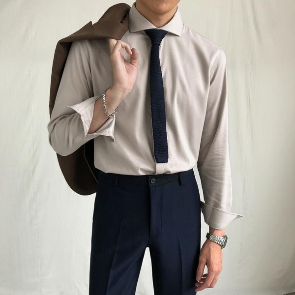 men's casual shirts spring long-sleeved blouses male slim fitting solid color men business turn-down collar o276, White;black
men's casual shirts spring long-sleeved blouses male slim fitting solid color men business turn-down collar o276, White;black