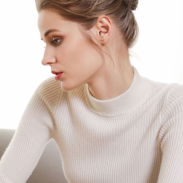 sweater women half height collar pullover women winter cashmere sweaters solid knit sweater fall fashion, White;black
sweater women half height collar pullover women winter cashmere sweaters solid knit sweater fall fashion, White;black