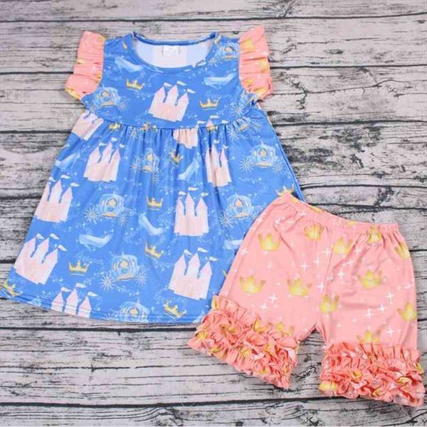 wholesale summer boutique clothing children short sleeve blue cartoon shirt icing ruffle pink shorts set baby girls outfit, White
wholesale summer boutique clothing children short sleeve blue cartoon shirt icing ruffle pink shorts set baby girls outfit, White