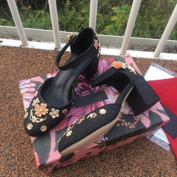 size34-42 women round-toes square heels sandals genuine leather flowers cover heel zapatillas mujer designer shoes, Black
size34-42 women round-toes square heels sandals genuine leather flowers cover heel zapatillas mujer designer shoes, Black
