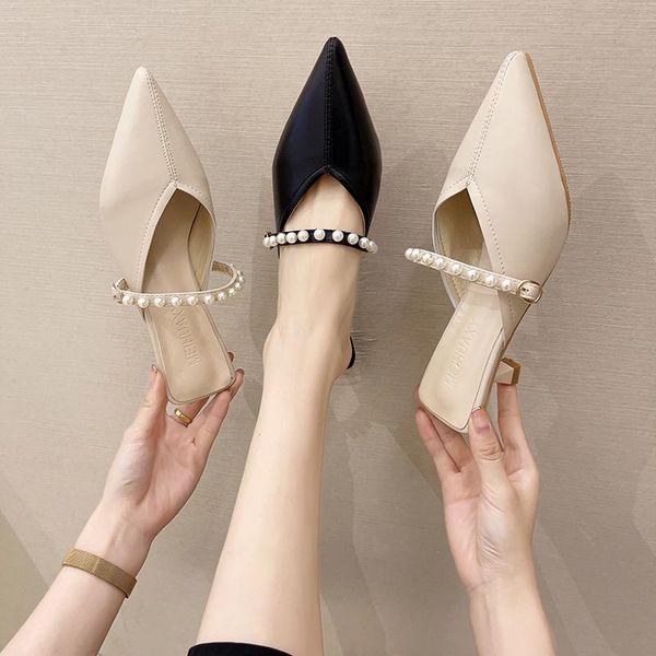 slippers casual female shoes thin heels heeled mules pointed toe slides med string bead luxury 2021 soft high bonded leather fas, Black
slippers casual female shoes thin heels heeled mules pointed toe slides med string bead luxury 2021 soft high bonded leather fas, Black