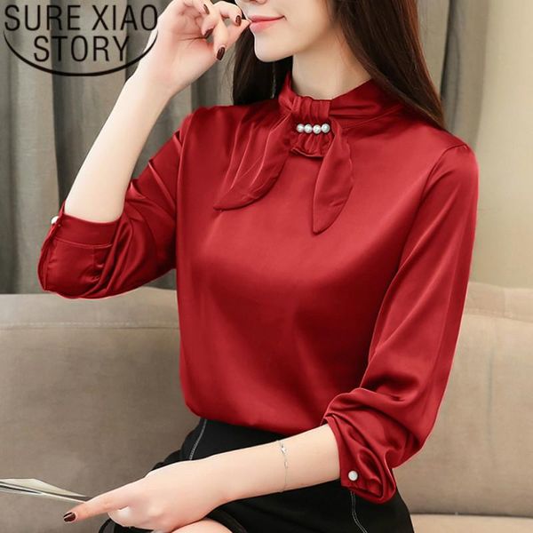 women's blouses & shirts blusas mujer de moda 2021 women blouse silk shirt long sleeve spring and autumn work wear korean slim fit blus, White
women's blouses & shirts blusas mujer de moda 2021 women blouse silk shirt long sleeve spring and autumn work wear korean slim fit blus, White
