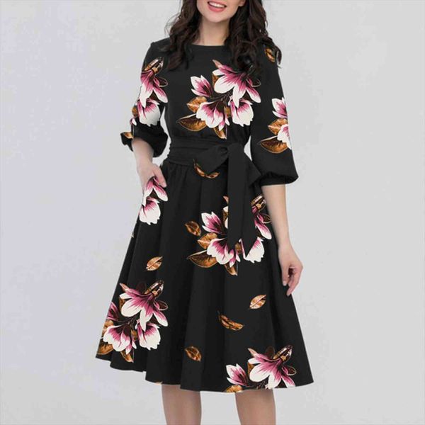 elegant boho vintage floral printed women dresses o neck half sleeve pocket sashes knee length casual a line clothing, Black;gray
elegant boho vintage floral printed women dresses o neck half sleeve pocket sashes knee length casual a line clothing, Black;gray
