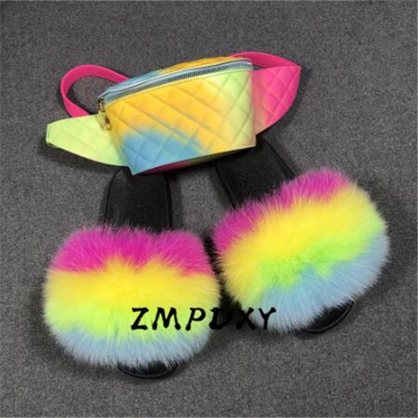 womans rainbow colorful jelly waist bags ladies real hair slippers women fluffy slides fanny pack female belt bag shoes sets, Black
womans rainbow colorful jelly waist bags ladies real hair slippers women fluffy slides fanny pack female belt bag shoes sets, Black